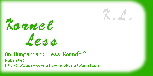 kornel less business card